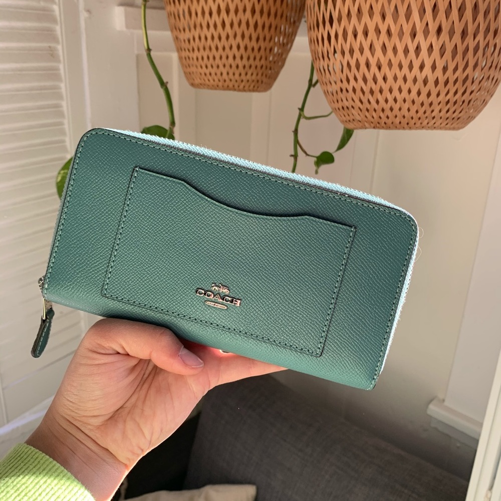 Coach Zip Around Wallet in Marine
